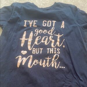 Navy Blue Graphic Kids Shirt